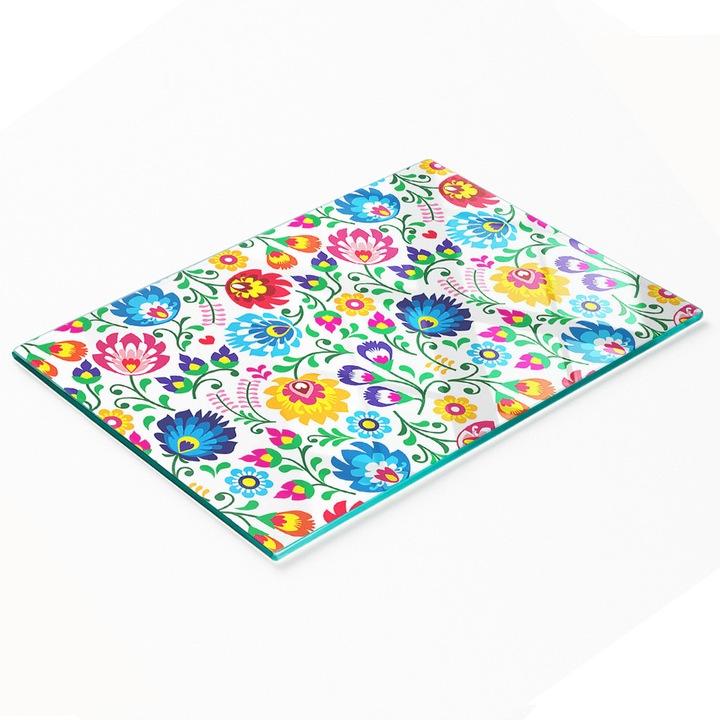 Tulup dekoratív konyhai tábla, biztonsági üveg, 80x52cm, csúszásmentes, magas hőmérsékletnek ellenálló