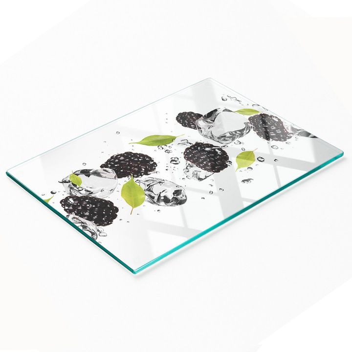 Konyhai vágódeszka, Tulup, üveg, 80x52cm, csúszásgátló, magas hőmérsékletnek ellenálló
