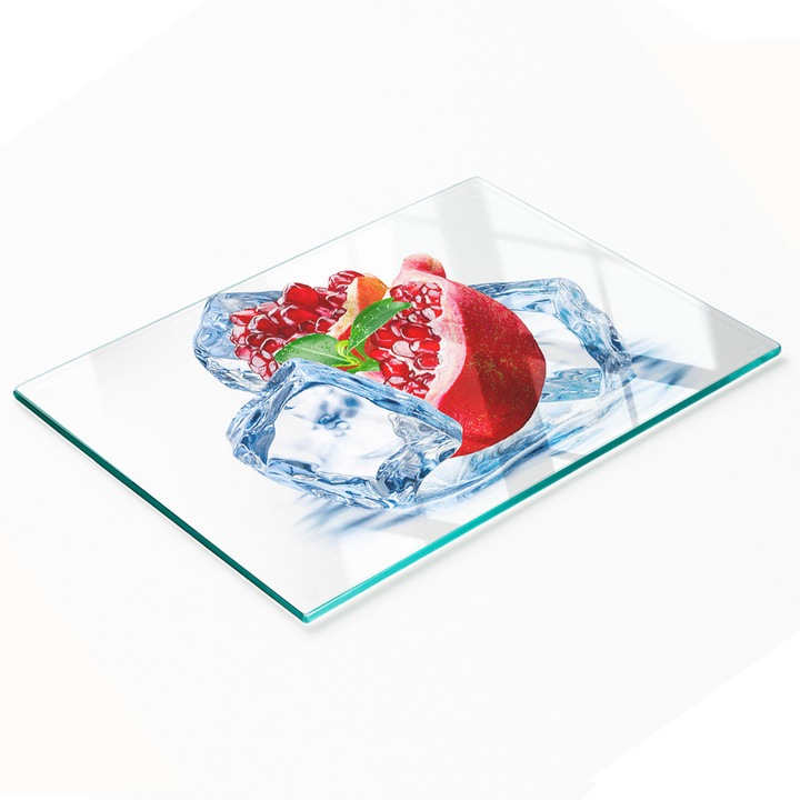 Placa de bucatarie Tulup, sticla, 80x52cm, antiderapanta, rezistenta la temperaturi ridicate