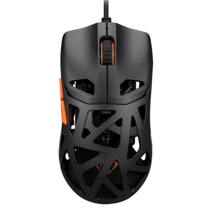 Mouse Gaming Deltaco DM360, 12400 DPI, Wired Negru/Portocaliu