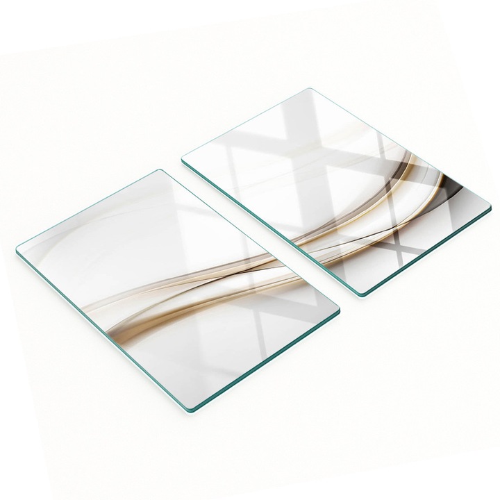 Set de placi decorative din sticla, Tulup, 2x40x52cm, antiderapante, rezistente la temperaturi ridicate