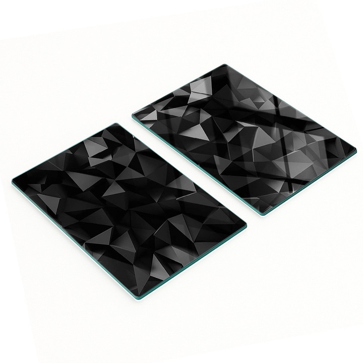 Tulup Díszítő Üveg Lap Készlet, Konyhai Vágódeszka, 2x40x52 cm, Csúszásmentes, Hőálló