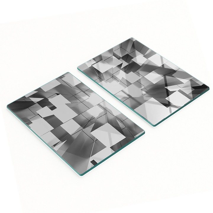 Tulup 2 darabos edzett üveg dekoratív lapkészlet 2x40x52 cm, csúszásmentes, hőálló