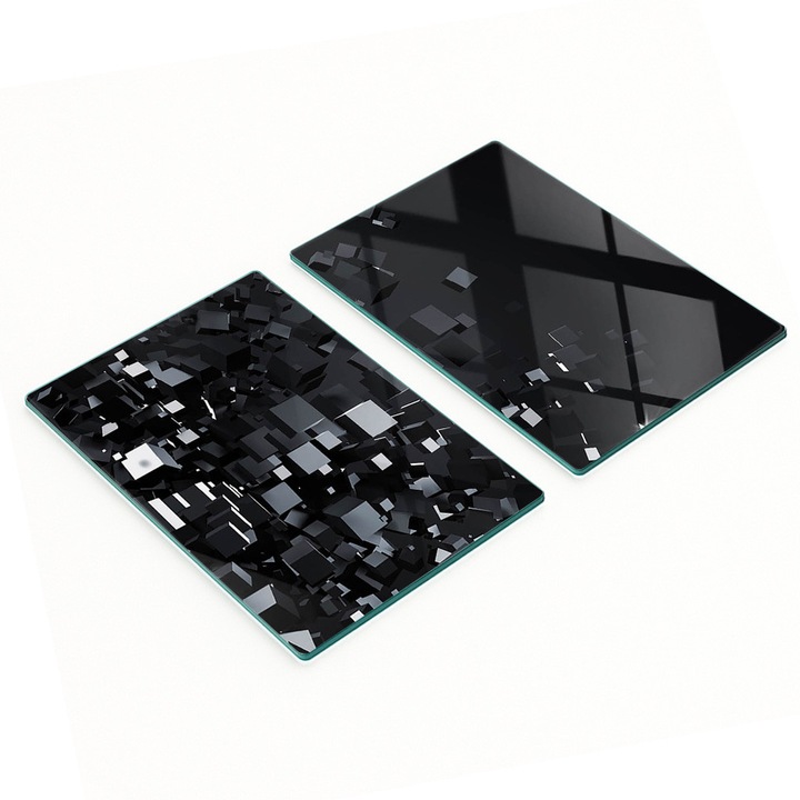 Tulup Dekoratív Üveg Vágólap Szett Edzett Üvegből, 2x40x52 cm, Csúszásmentes