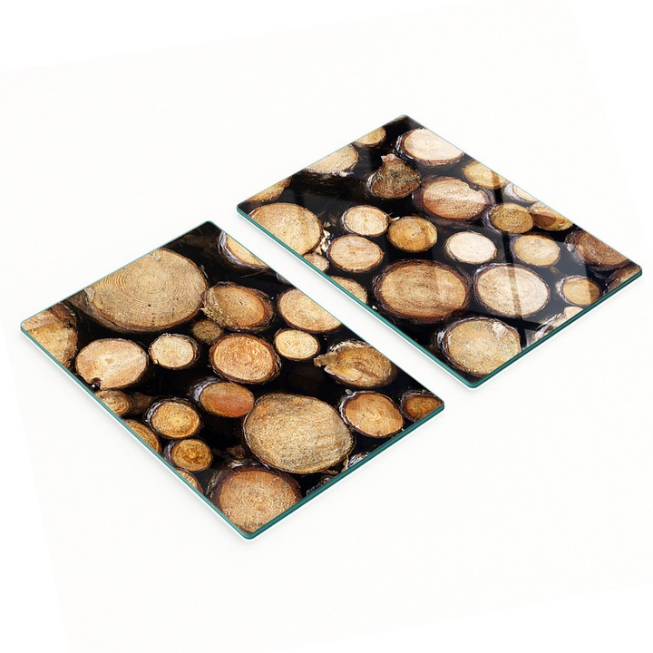 2 db Tulup konyhai vágódeszka, edzett üveg, 2x40x52 cm, csúszásmentes, magas hőmérsékletnek ellenálló