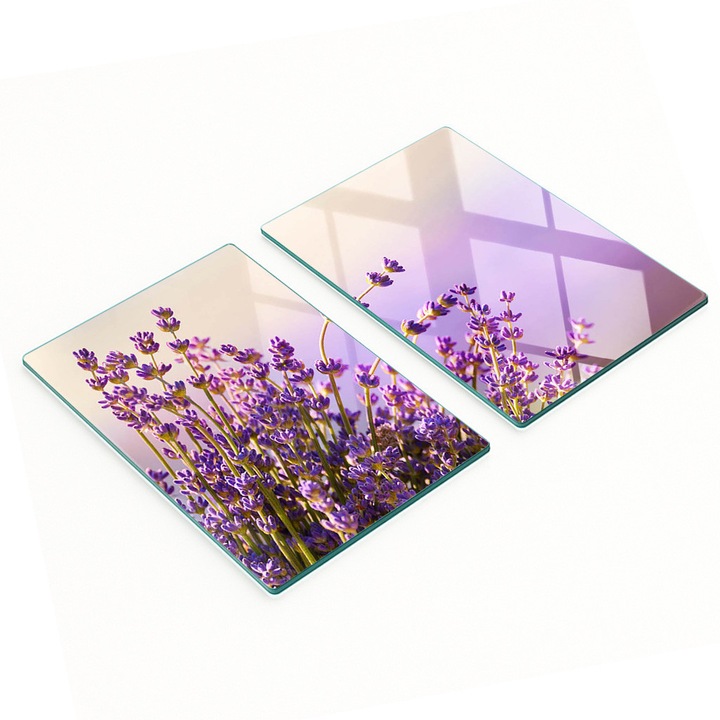 Tulup Dísztányér Készlet, Konyhai Üveg Táblák, 2x40x52 cm, Csúszásmentes, Hőálló