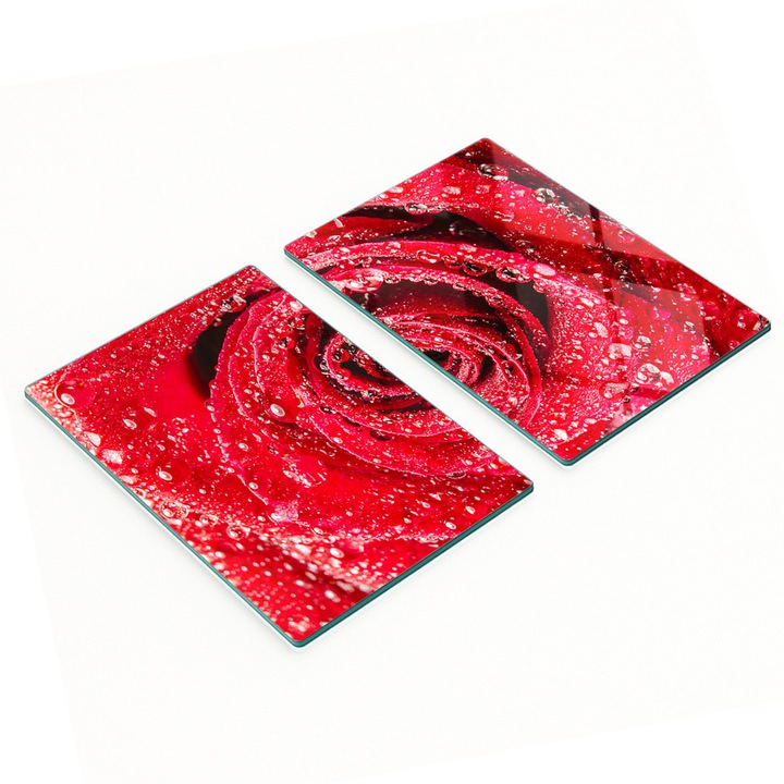 2 db Tulup konyhai vágódeszka készlet, edzett üveg, 2x40x52 cm, csúszásmentes, magas hőmérsékletnek ellenálló