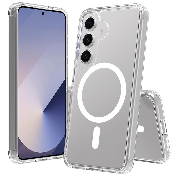 Husă Daden MagSafe pentru Samsung Galaxy S26 Plus, Transparent, Antisoc, Dimensiuni 7x15cm