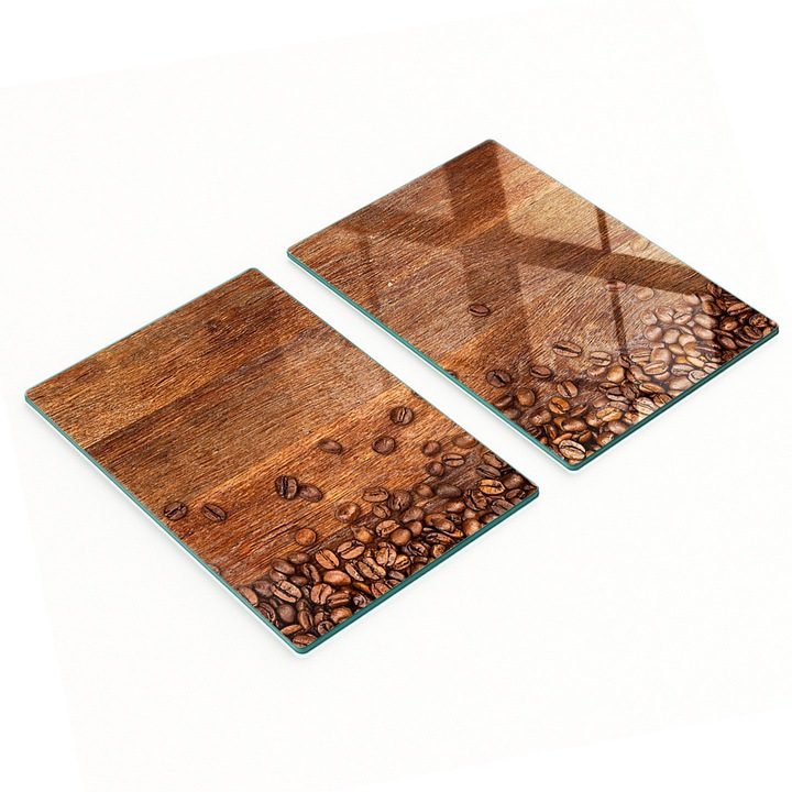 Tulup konyhai vágódeszkák, 2 darabos készlet, üveg, 2x40x52cm, csúszásmentes, magas hőmérsékletnek ellenálló