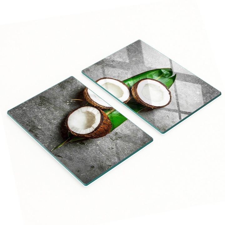 Konyhai vágódeszkák, Tulup, 2 darabos készlet, üveg, 2x40x52cm, csúszásgátló, magas hőmérsékletnek ellenálló