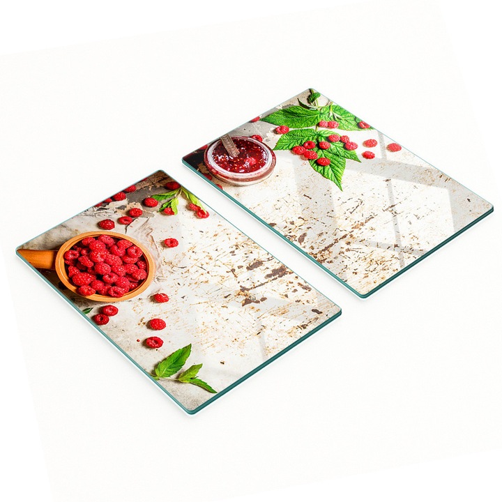Konyhai vágódeszkák, Tulup, 2 darabos készlet, üveg, 2x40x52cm, csúszásmentes, magas hőmérsékletnek ellenálló
