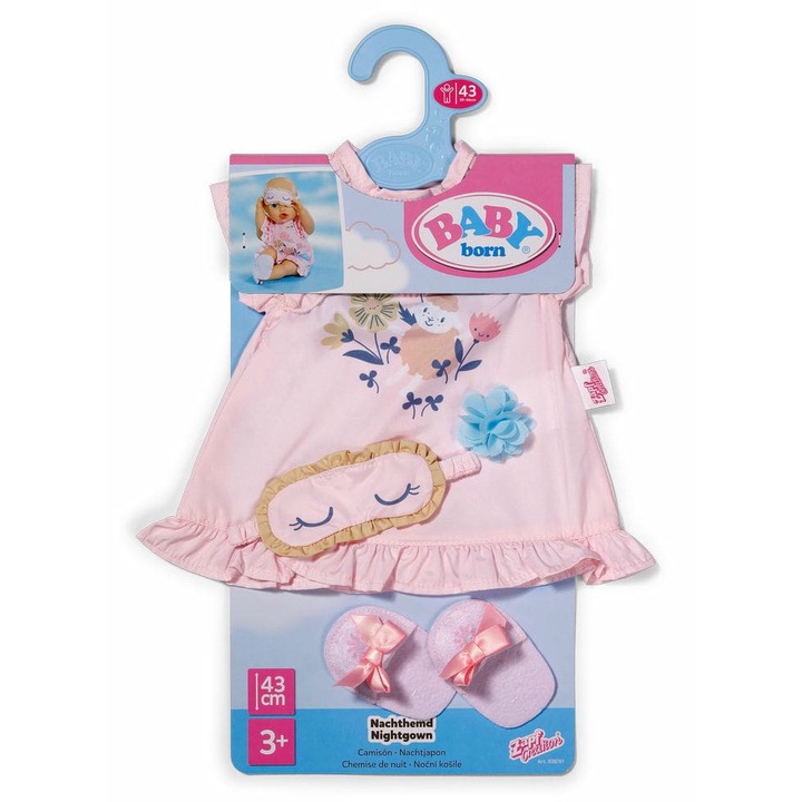 Нощница за кукла BABY born, 43 см, текстил, многоликова, размер 19.6x2x43 см