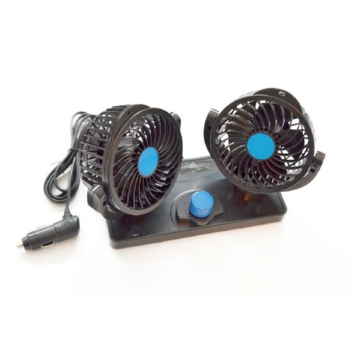 Вентилатор Ураган, 24 волта, двоен, черен