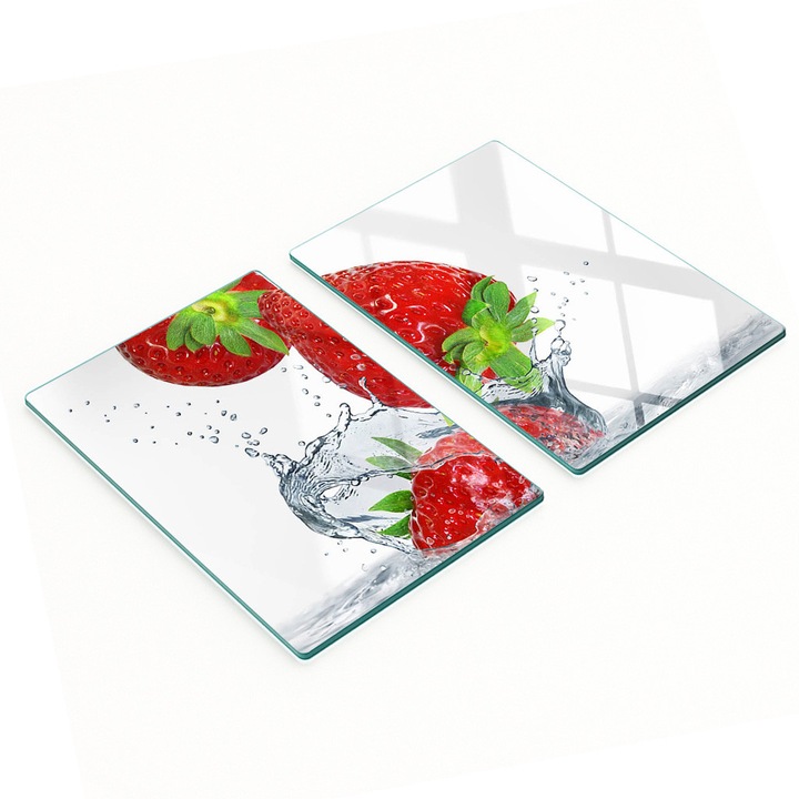 Tulup konyhai vágódeszkák, 2 darabos készlet, üveg, 2x40x52cm, csúszásgátló, magas hőmérsékletnek ellenálló