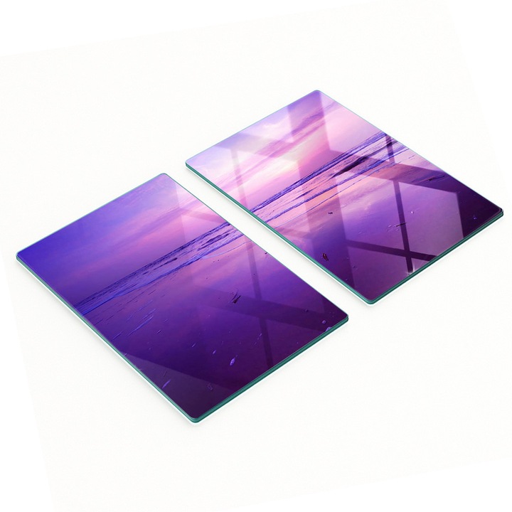 Set 2 Tavite din Sticla, Tulup, 2x40x52cm, Antiderapante, Rezistente la Temperatura