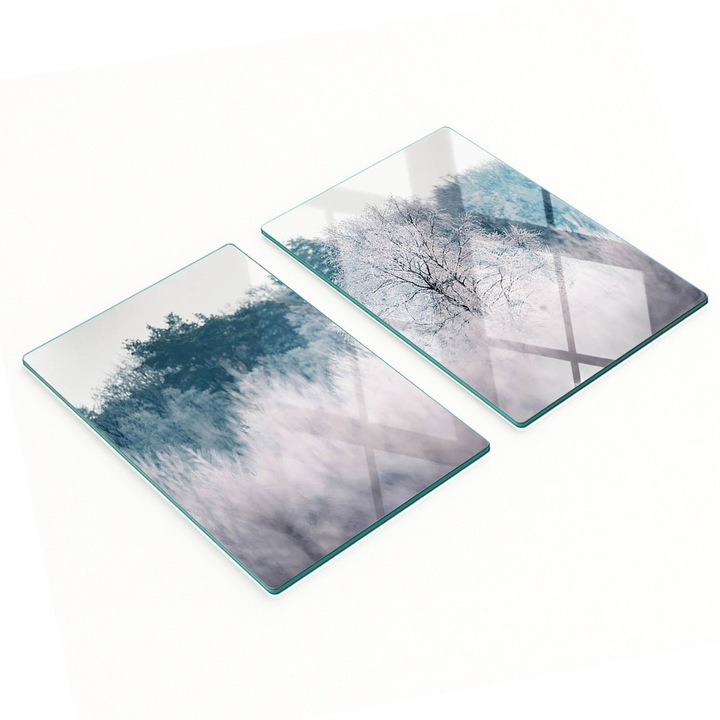 2 db Tulup Dekoratív Tányérkészlet, Edzett Üveg, 2x40x52cm, Csúszásmentes, Hőálló