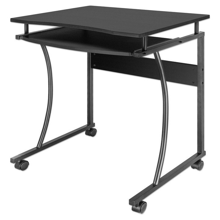 Manhattan 425131, Компактно бюро с плъзгаща се поставка за клавиатура, черно