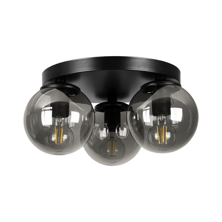 Plafonieră Lightstyle Gala, 3xE27, Negru/Gri