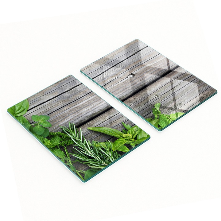 Tulup konyhai vágódeszkák, 2 darabos készlet, üveg, 2x40x52cm, csúszásmentes, magas hőmérsékletnek ellenálló