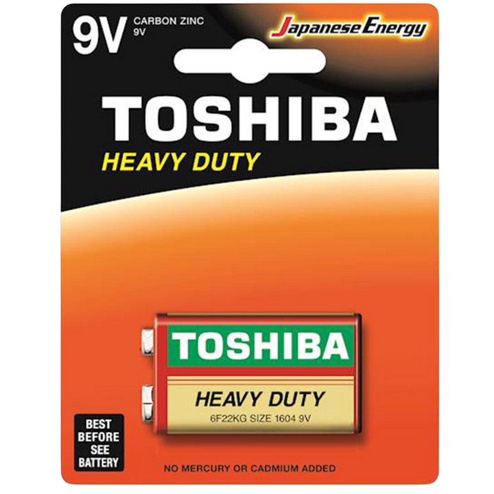 Baterie zinc Toshiba, 9V