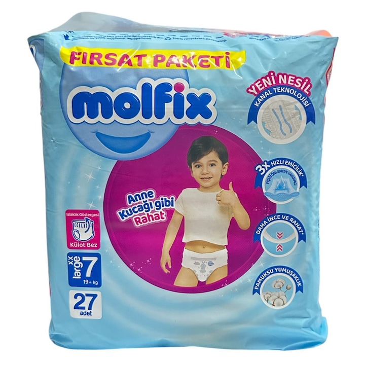 Пелени Molfix 7, pants, 19+ кг, 27 бр