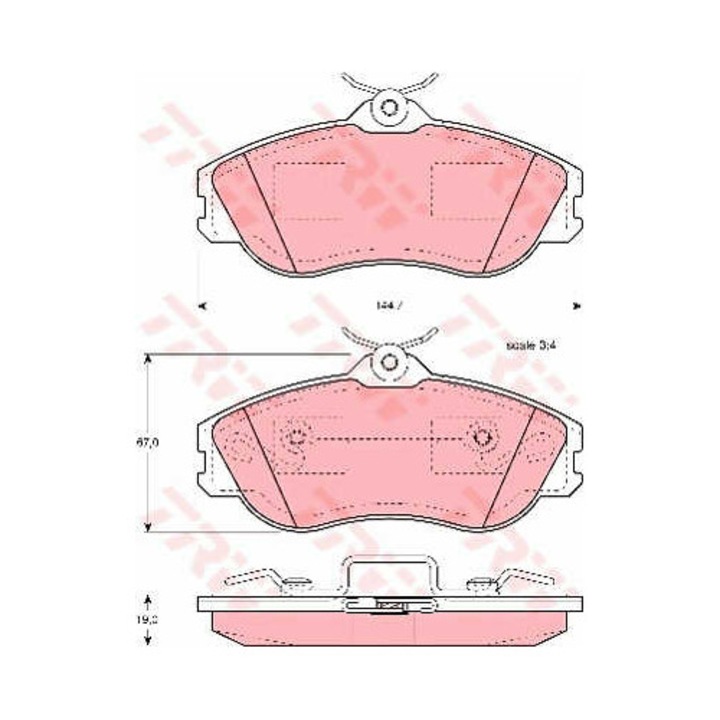 Комплект накладки, дискова спирачка TRW GDB815