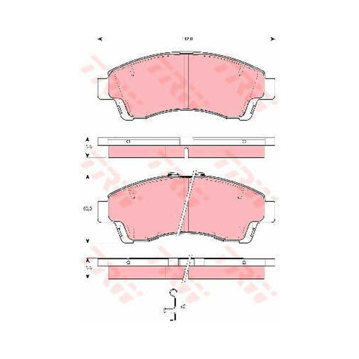Комплект накладки, дискова спирачка TRW GDB3321