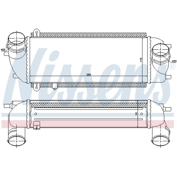 Intercooler, kompresszor NISSENS 96537