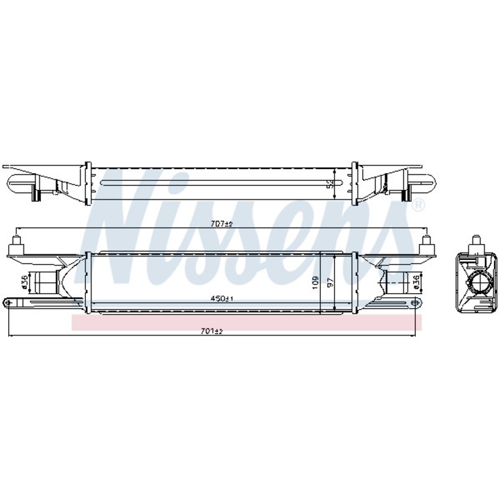 Intercooler, kompresszor NISSENS 96500