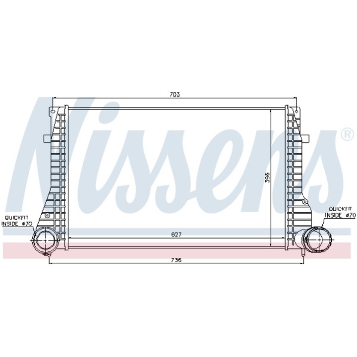Intercooler, kompresszor NISSENS 96633