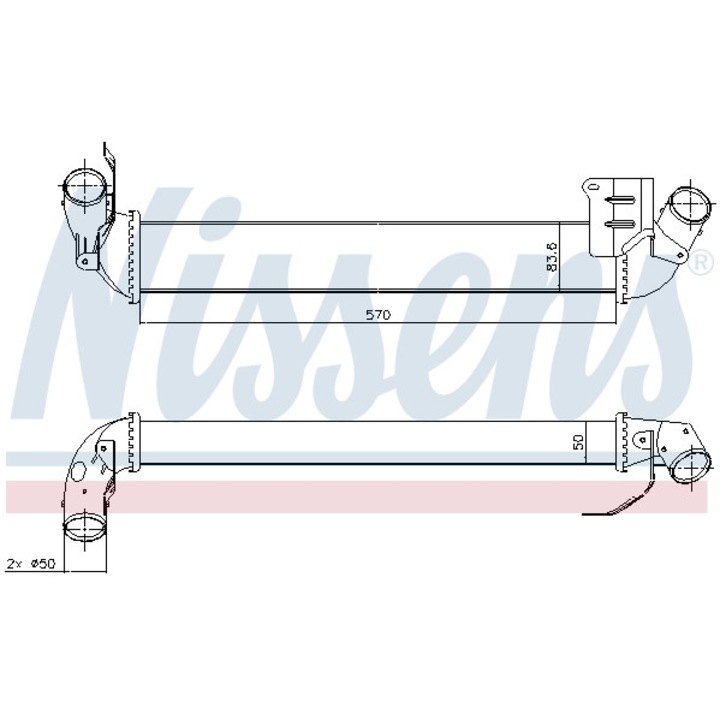 Intercooler, kompresszor NISSENS 96712
