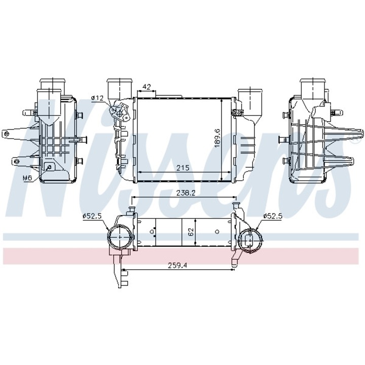 Intercooler, kompresszor NISSENS 96709