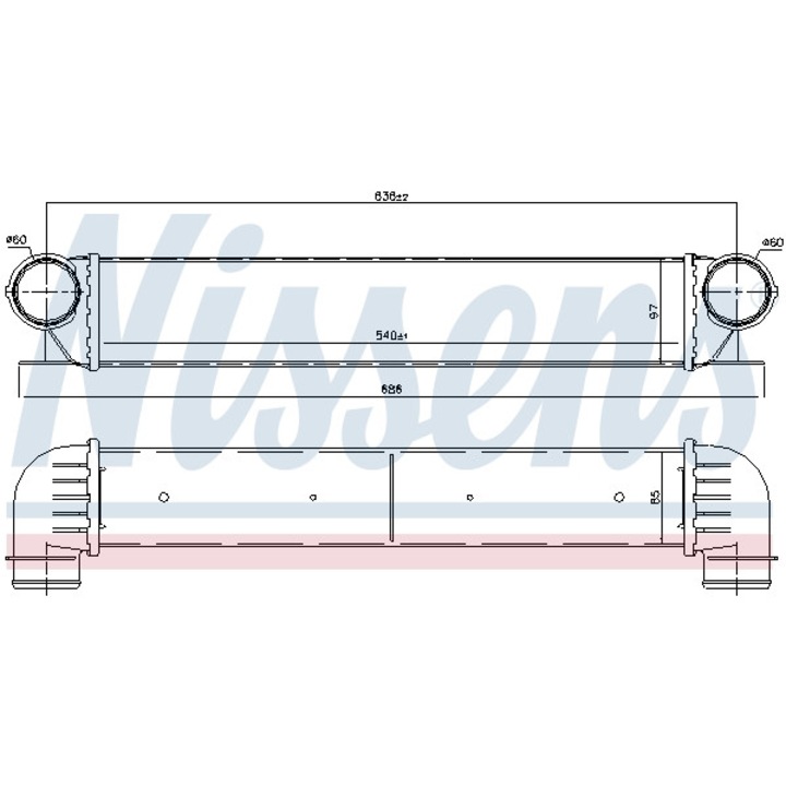 Intercooler, kompresszor NISSENS 96726