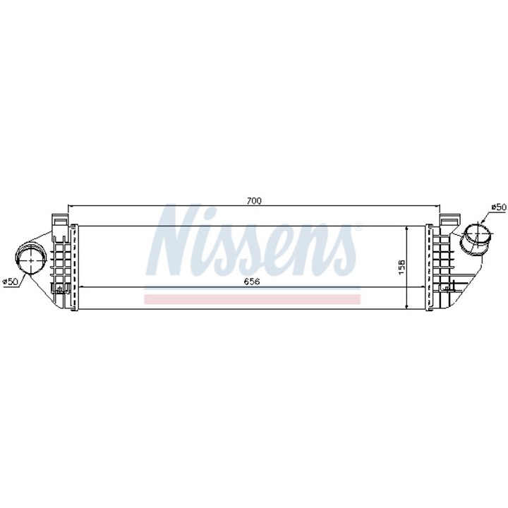 Intercooler, kompresszor NISSENS 96721