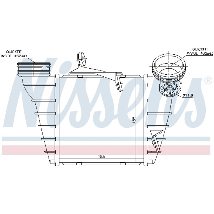 Intercooler, kompresszor NISSENS 96773