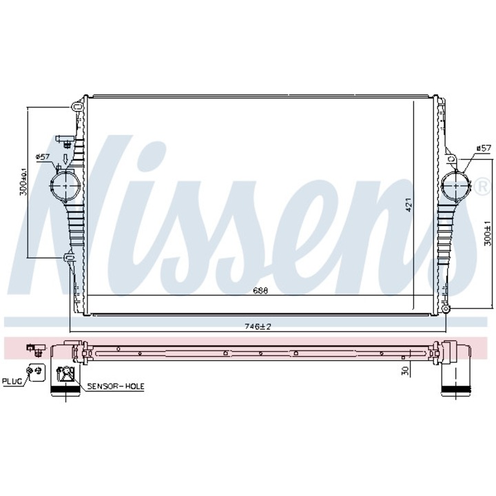 Intercooler, kompresszor NISSENS 969001