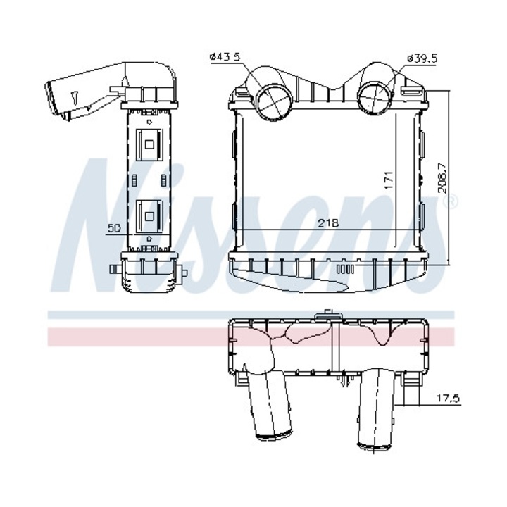 Intercooler, kompresszor NISSENS 96893