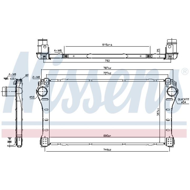Intercooler, kompresszor NISSENS 96401