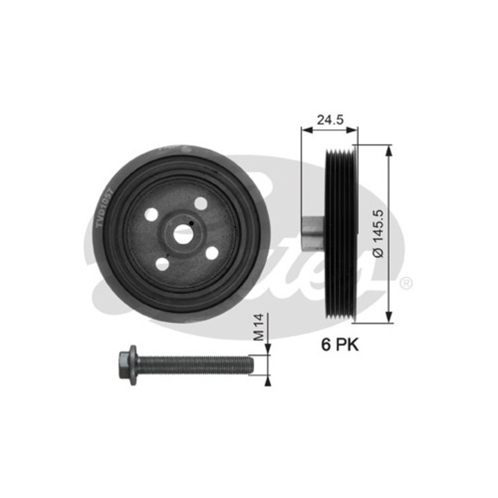 Szíj tárcsa, főtengely GATES TVD1057A