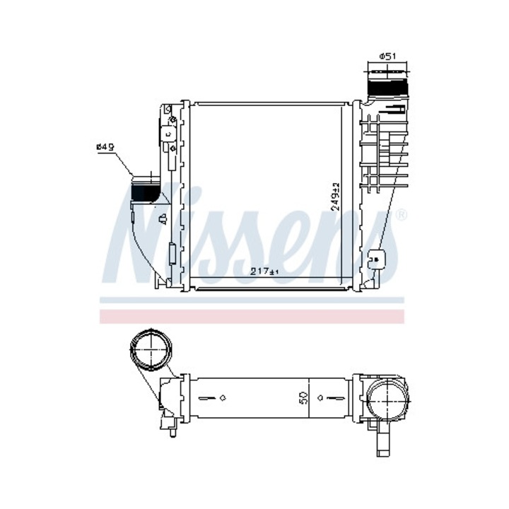 Intercooler, kompresszor NISSENS 96380