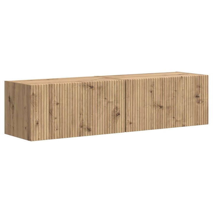 Dulap TV de perete set 2 pcs, vidaXL, Stejar artizanal, 60x31x29.5 cm