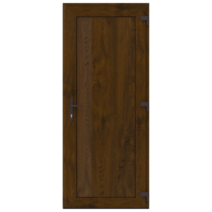 Ușa simplă exterioară KIRCHBERGER, PVC, nuc, 80x210cm, deschidere stângă/dreapta