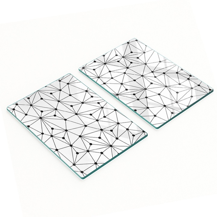 Tulup konyhai vágódeszkák, 2 darabos készlet, üveg, 2x40x52cm, csúszásmentes, magas hőmérsékletnek ellenálló