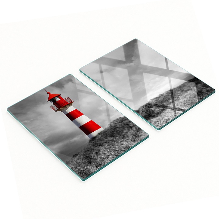 Tulup konyhai vágódeszka, 2 db-os szett, üveg, 2x40x52cm, csúszásmentes, magas hőmérsékletnek ellenálló