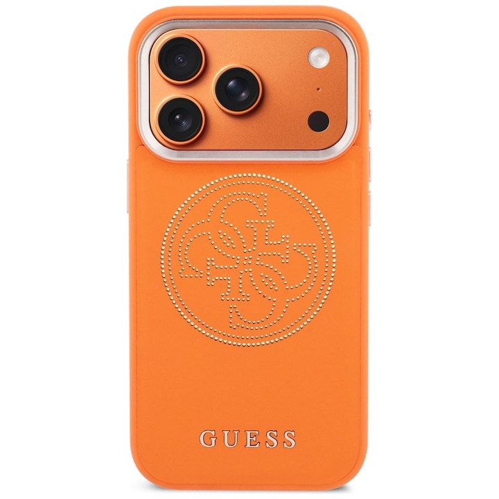 Калъф Guess Perforated 4G, съвместим с iPhone 17 Pro Max, Оранжев