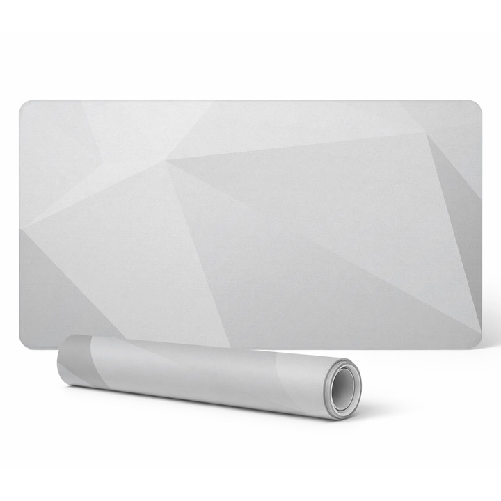 Mousepad Tulup, Model Geometric 3D, Vinil, 90x45cm, Gri