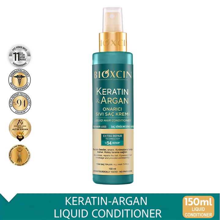 Bioxcin Keratin Argan Folyékony Hajbalzsam Sérült Hajra 150 ml