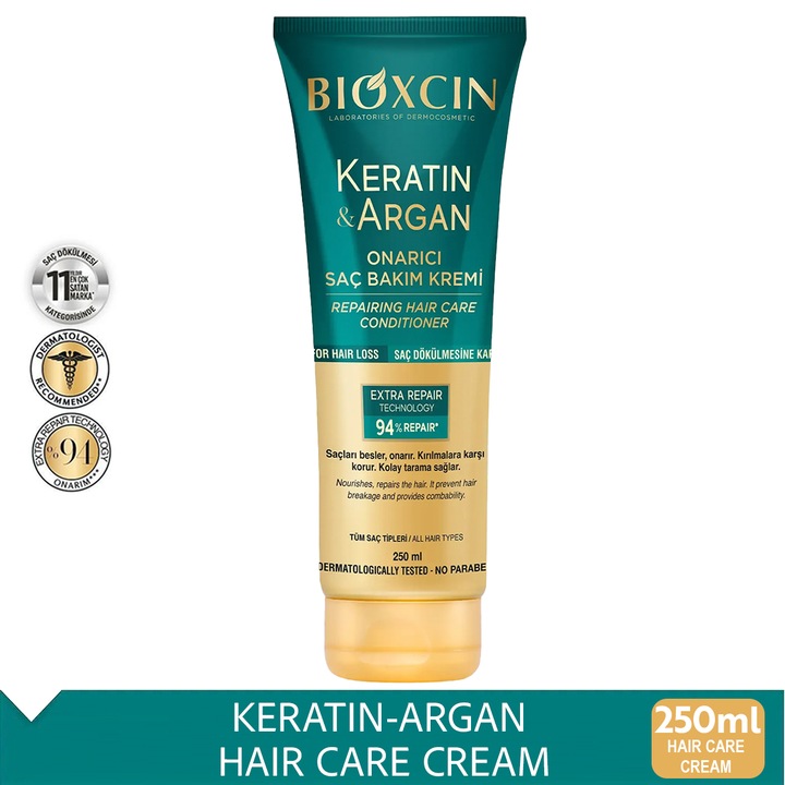 Bioxcin Keratin Argán Hajbalzsam Sérült és Száraz Hajra 250 ML