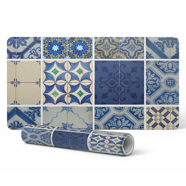 Covoras protectie pentru birou, Tulup, decorativ, antiderapant, retro, 100x50cm