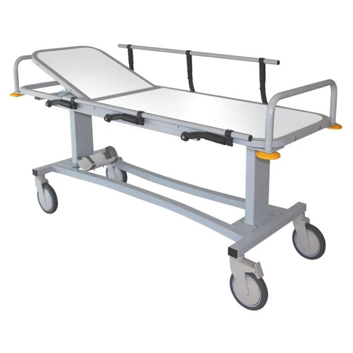 Pat profesional pentru transfer pacienti, Golden Protect, cadru radiotransparent, sectiune de cap reglabila, 196x76x75cm